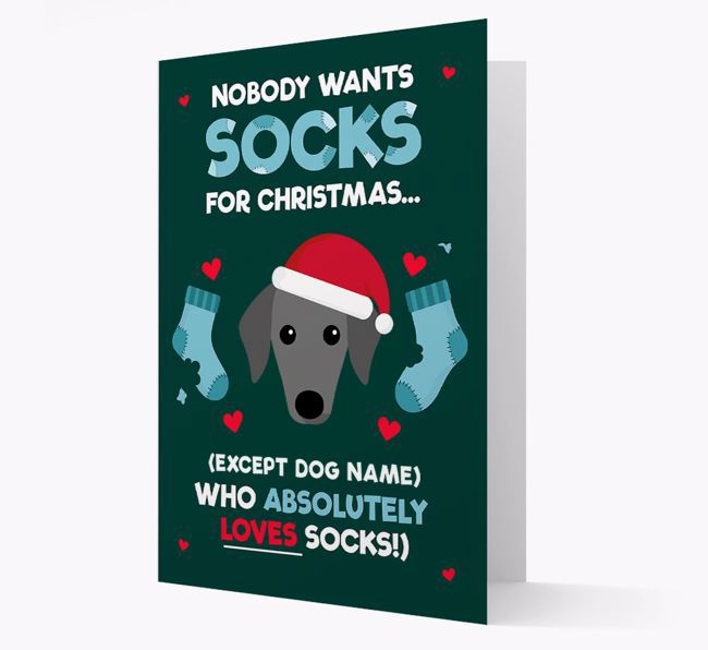 'Nobody Wants Socks for Christmas' - Personalised {breedFullName} Christmas Card